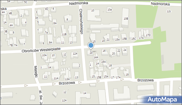 Łeba, Obrońców Westerplatte, 14, mapa Łeba