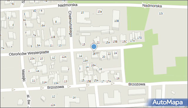 Łeba, Obrońców Westerplatte, 16, mapa Łeba