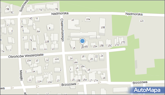 Łeba, Obrońców Westerplatte, 19, mapa Łeba