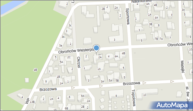 Łeba, Obrońców Westerplatte, 2B, mapa Łeba