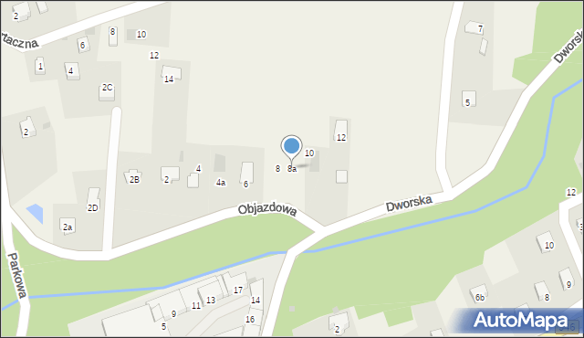 Łękawica, Objazdowa, 8a, mapa Łękawica