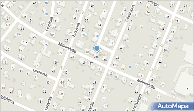 Leszno, Obotrycka, 16b, mapa Leszno