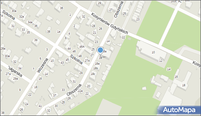 Łódź, Obszerna, 18, mapa Łodzi