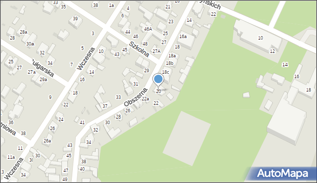 Łódź, Obszerna, 20, mapa Łodzi