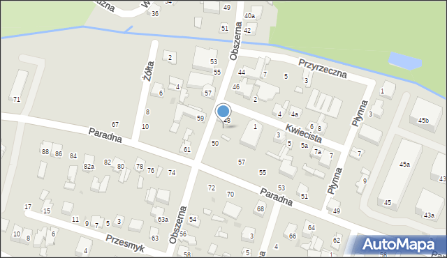 Łódź, Obszerna, 48a, mapa Łodzi