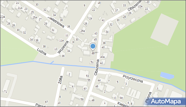 Łódź, Obszerna, 49, mapa Łodzi
