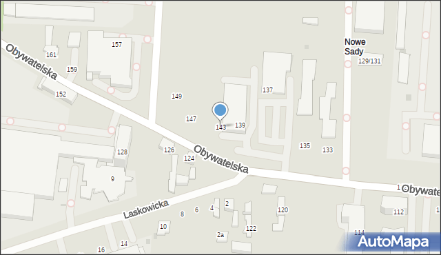 Łódź, Obywatelska, 143, mapa Łodzi