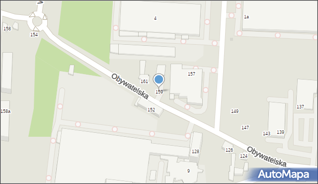 Łódź, Obywatelska, 159, mapa Łodzi