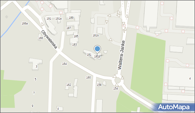 Łódź, Obywatelska, 181p, mapa Łodzi