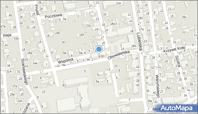 Lubartów, Obywatelska, 4, mapa Lubartów