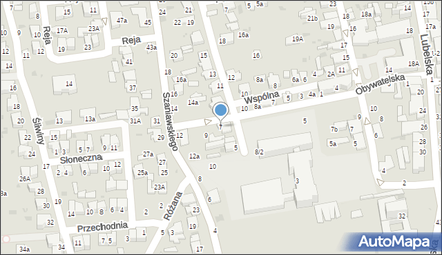 Lubartów, Obywatelska, 7, mapa Lubartów