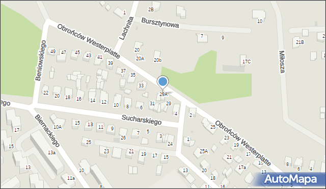 Mielec, Obrońców Westerplatte, 29A, mapa Mielca