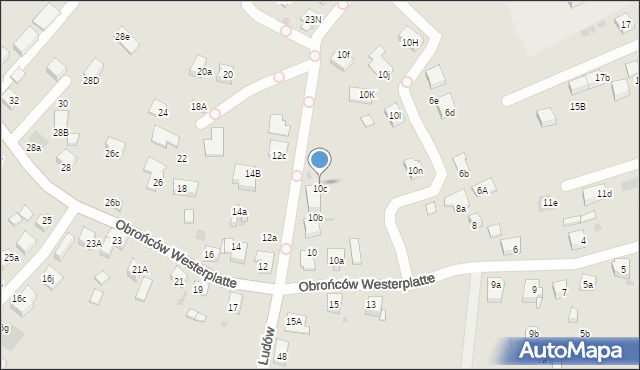 Mysłowice, Obrońców Westerplatte, 10c, mapa Mysłowice