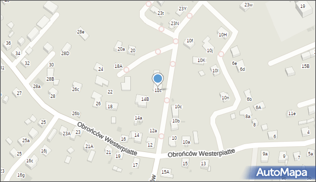 Mysłowice, Obrońców Westerplatte, 12c, mapa Mysłowice