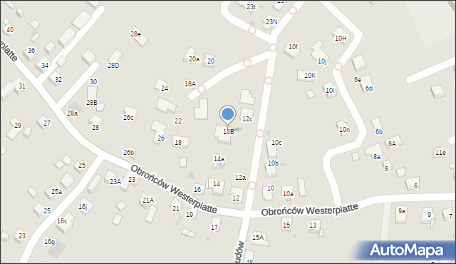 Mysłowice, Obrońców Westerplatte, 14B, mapa Mysłowice