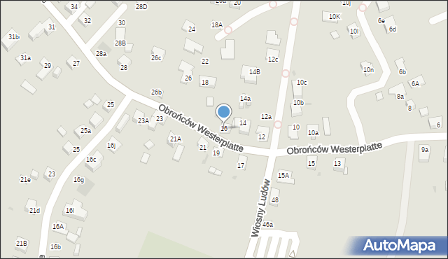 Mysłowice, Obrońców Westerplatte, 16, mapa Mysłowice