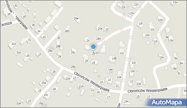 Mysłowice, Obrońców Westerplatte, 22, mapa Mysłowice