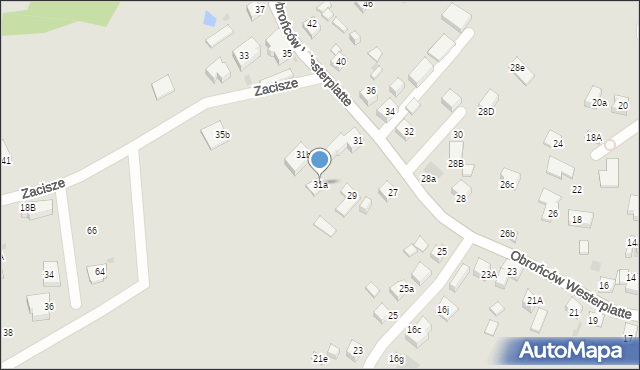 Mysłowice, Obrońców Westerplatte, 31a, mapa Mysłowice