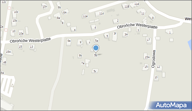 Mysłowice, Obrońców Westerplatte, 5b, mapa Mysłowice