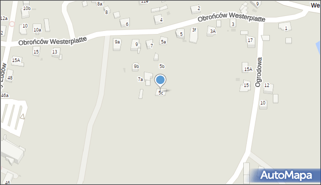 Mysłowice, Obrońców Westerplatte, 5c, mapa Mysłowice