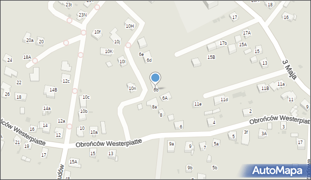Mysłowice, Obrońców Westerplatte, 6b, mapa Mysłowice