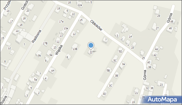 Nakło Śląskie, Obłoków, 11, mapa Nakło Śląskie