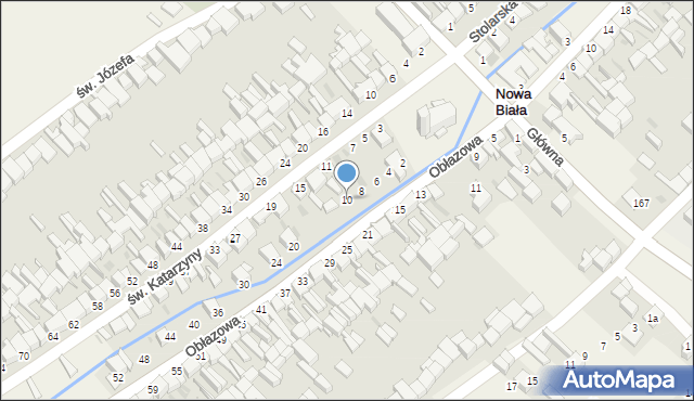 Nowa Biała, Obłazowa, 10, mapa Nowa Biała