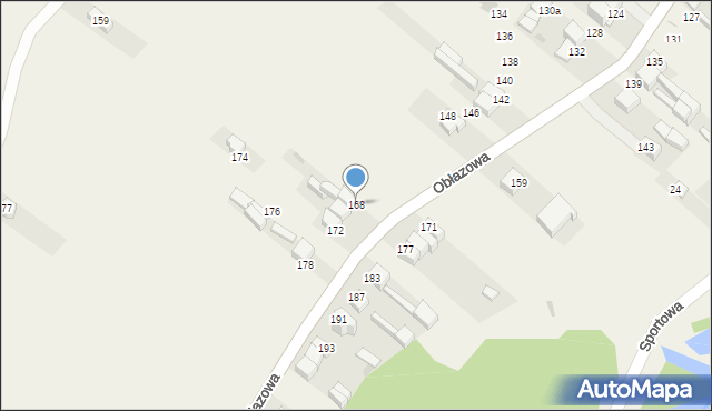Nowa Biała, Obłazowa, 168, mapa Nowa Biała
