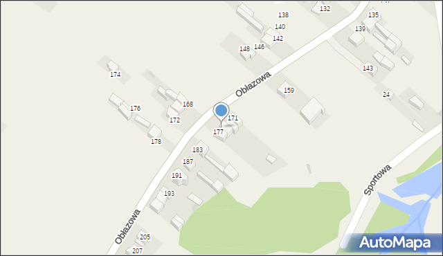 Nowa Biała, Obłazowa, 175, mapa Nowa Biała