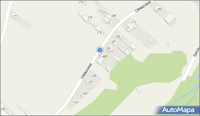 Nowa Biała, Obłazowa, 195, mapa Nowa Biała