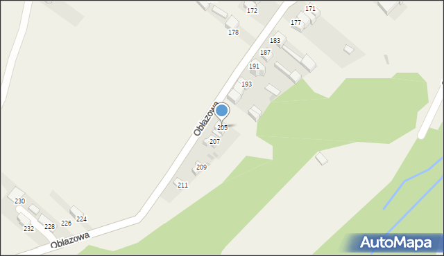 Nowa Biała, Obłazowa, 205, mapa Nowa Biała