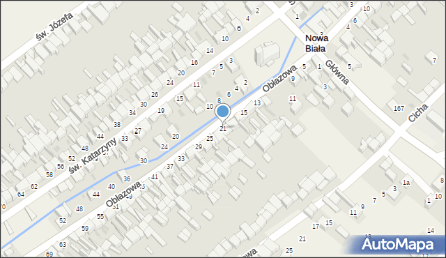 Nowa Biała, Obłazowa, 21, mapa Nowa Biała
