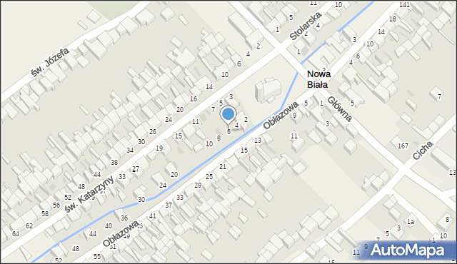Nowa Biała, Obłazowa, 6, mapa Nowa Biała