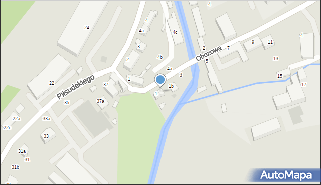 Nowa Ruda, Obozowa, 1a, mapa Nowa Ruda