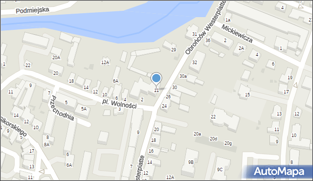 Nowy Dwór Gdański, Obrońców Westerplatte, 11, mapa Nowy Dwór Gdański