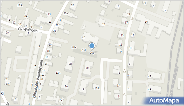 Nowy Dwór Gdański, Obrońców Westerplatte, 20g, mapa Nowy Dwór Gdański