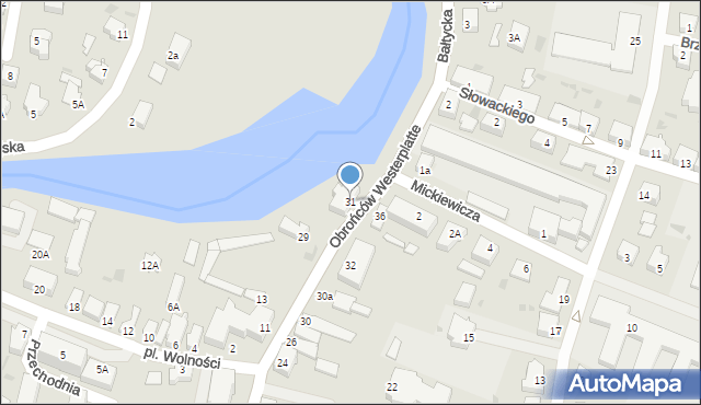 Nowy Dwór Gdański, Obrońców Westerplatte, 31, mapa Nowy Dwór Gdański