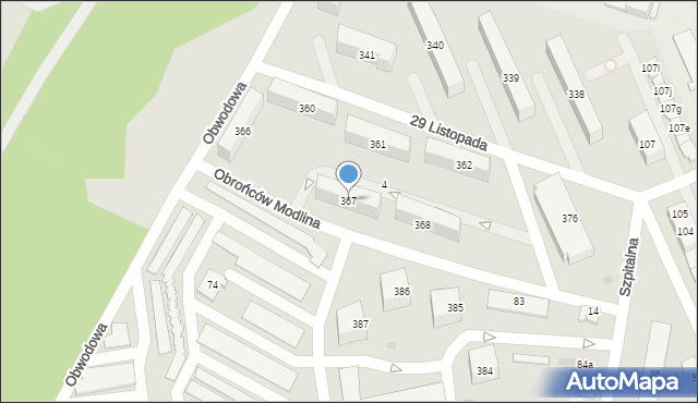 Nowy Dwór Mazowiecki, Obrońców Modlina, 367, mapa Nowy Dwór Mazowiecki