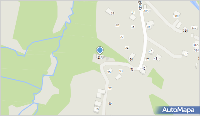 Nowy Sącz, Obłazy, 23A, mapa Nowego Sącza