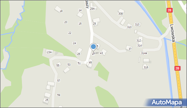 Nowy Sącz, Obłazy, 47, mapa Nowego Sącza