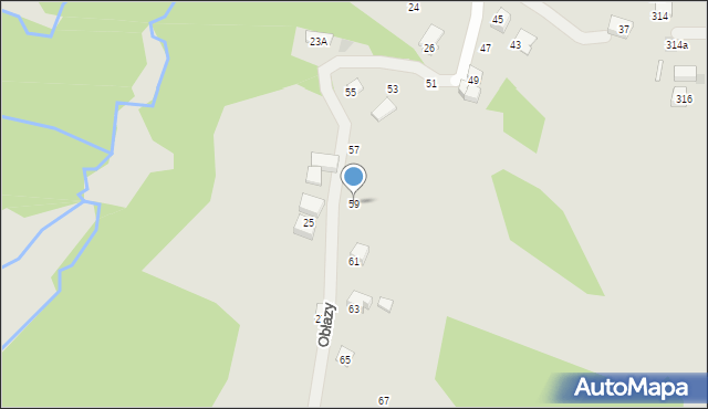 Nowy Sącz, Obłazy, 59, mapa Nowego Sącza