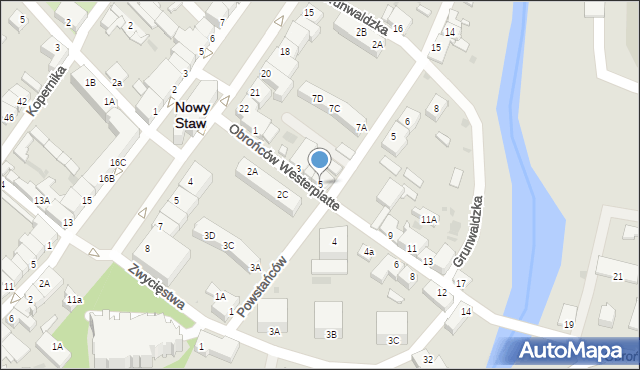 Nowy Staw, Obrońców Westerplatte, 5, mapa Nowy Staw