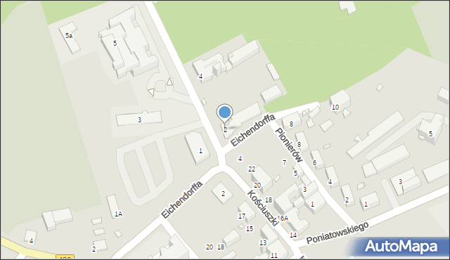 Nysa, Obrońców Tobruku, 2, mapa Nysy