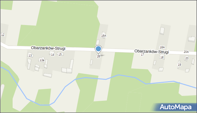 Obarzanków-Strugi, Obarzanków-Strugi, 16, mapa Obarzanków-Strugi