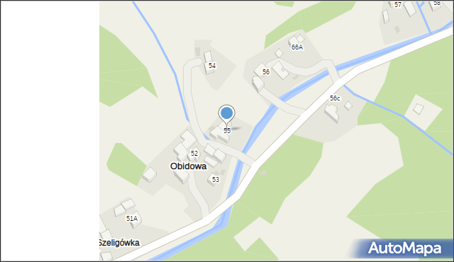 Obidowa, Obidowa, 55, mapa Obidowa