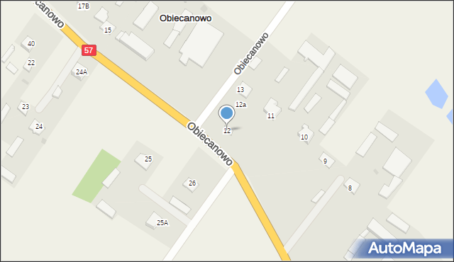Obiecanowo, Obiecanowo, 12, mapa Obiecanowo