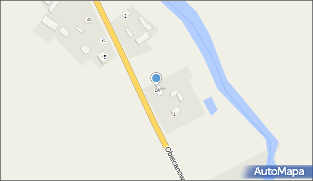 Obiecanowo, Obiecanowo, 1A, mapa Obiecanowo