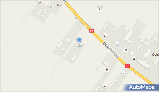Obiecanowo, Obiecanowo, 21, mapa Obiecanowo