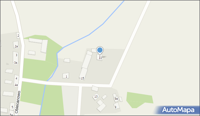 Obiecanowo, Obiecanowo, 11, mapa Obiecanowo