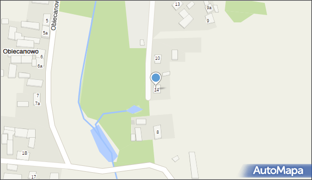 Obiecanowo, Obiecanowo, 14, mapa Obiecanowo